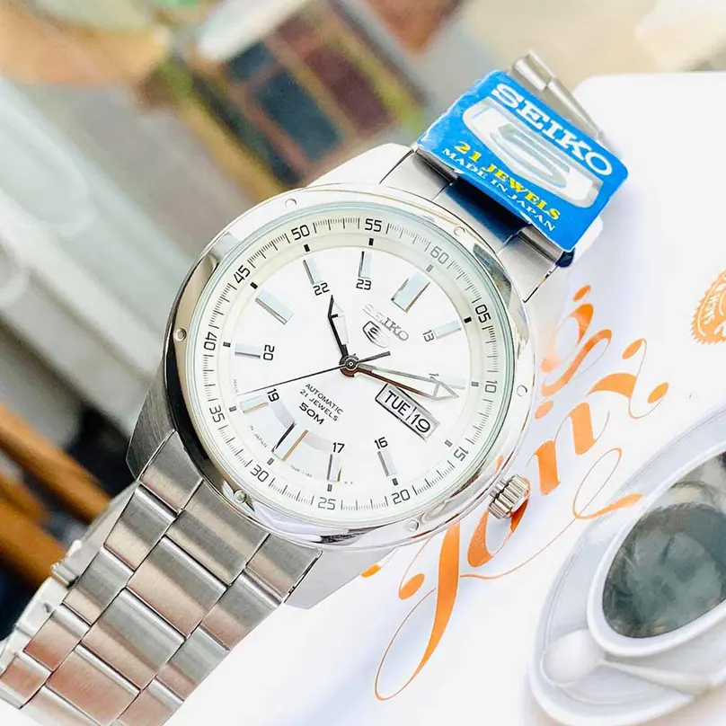 Seiko 5 Automatic Silver Dial Casual Men's Watch- SNKN09J1